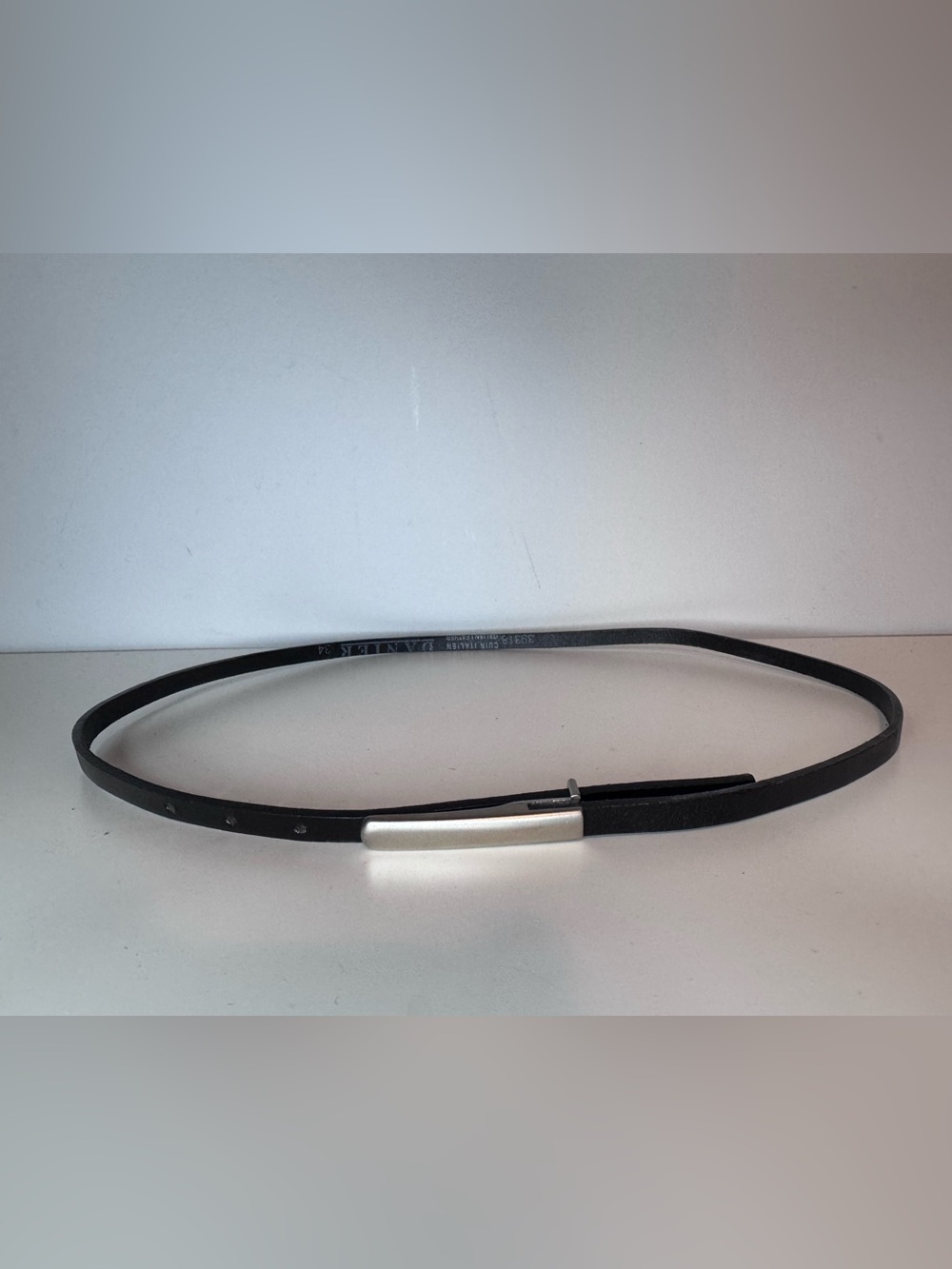 Danier Black Leather Logo Belt Strap, size 34
